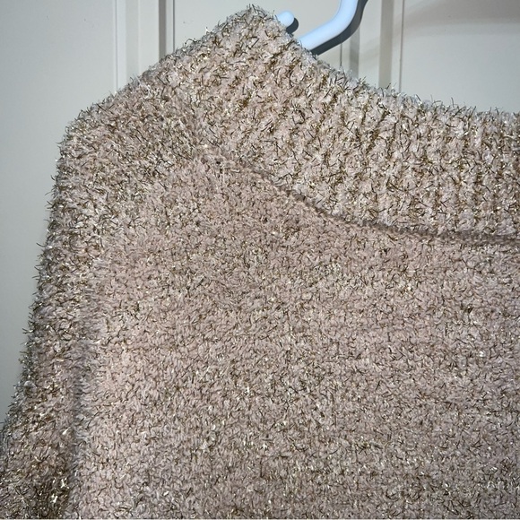 Ava & Viv Khaki and Sparkly Gold Tinsel V-Neck Very Soft Sweater Size X/14W - Picture 9 of 12
